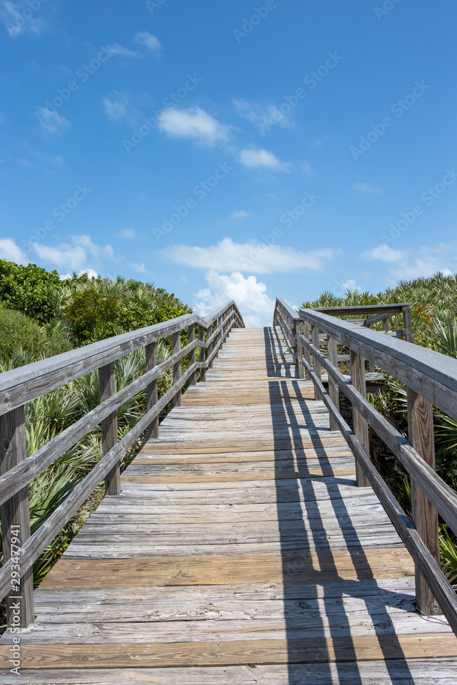 Beach Wooden Access and Blue Sky