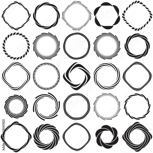Collection of Spiral Decorative Ornamental Border Frames. Ideal for label designs.