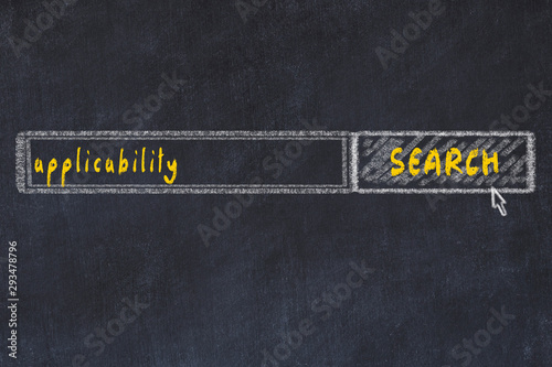 Chalkboard drawing of search browser window and inscription applicability photo