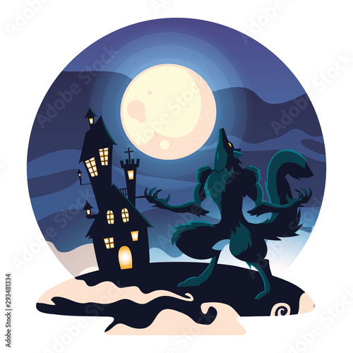 Halloween werewolf vector design icon