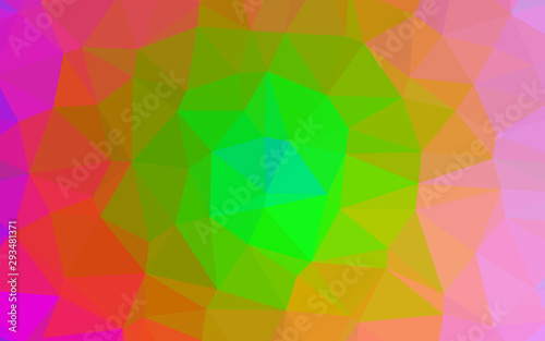 Light Multicolor, Rainbow vector triangle mosaic cover. A completely new color illustration in a vague style. New texture for your design.