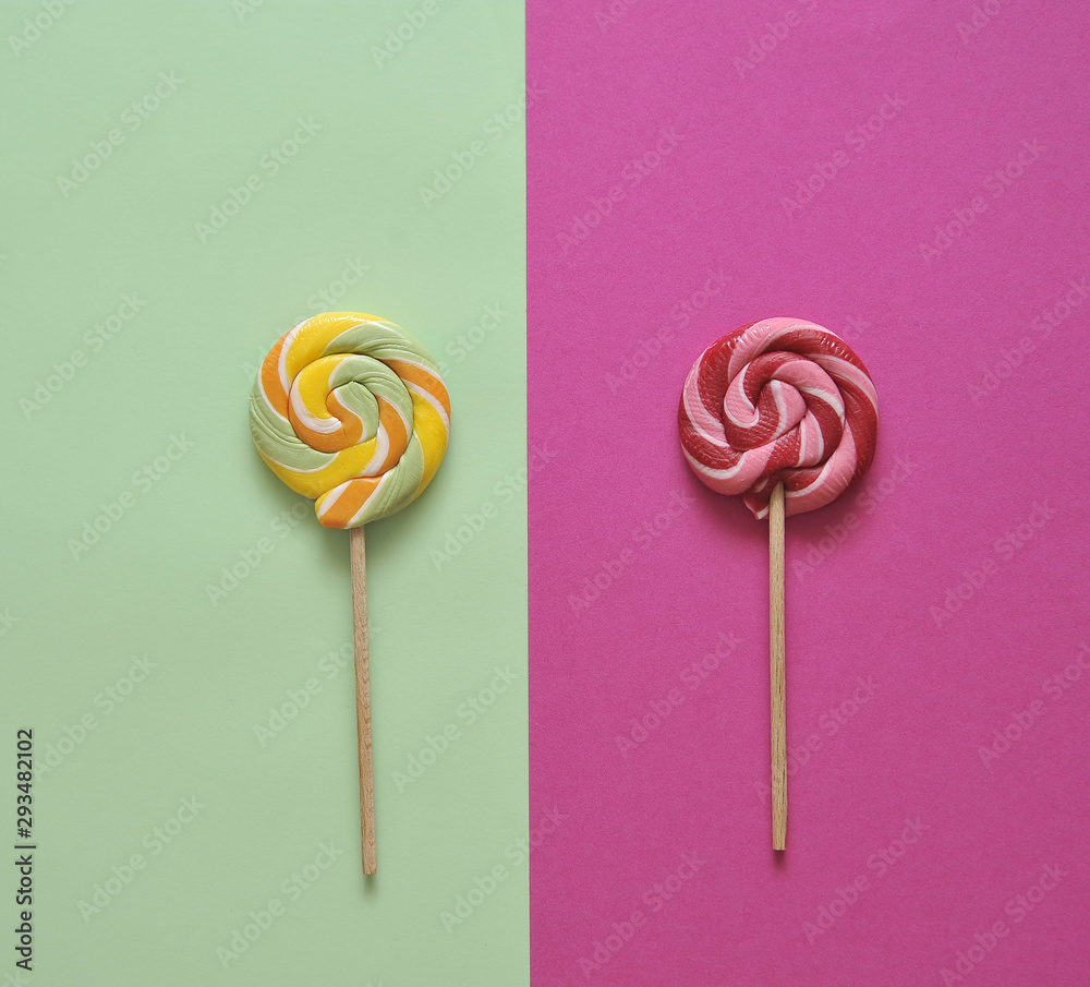Delicious candies on colorful background. Delicious candies on colorful background.