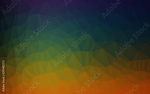 Dark Multicolor, Rainbow vector polygonal pattern. Brand new colorful illustration in with gradient. Polygonal design for your web site.