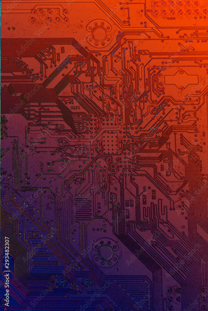 Obraz premium multi colors back side mother board computer with line diagrame abstract background