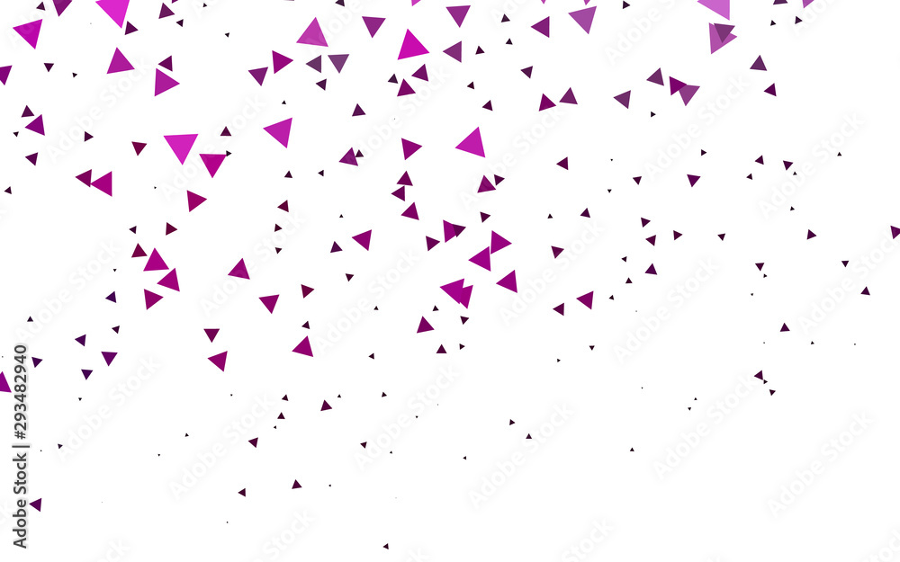 Light Pink vector background with triangles. Triangles on abstract background with colorful gradient. Smart design for your business advert.