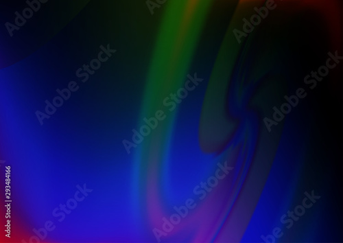 Dark Multicolor, Rainbow vector template with abstract lines. A sample with blurred bubble shapes. Marble style for your business design.