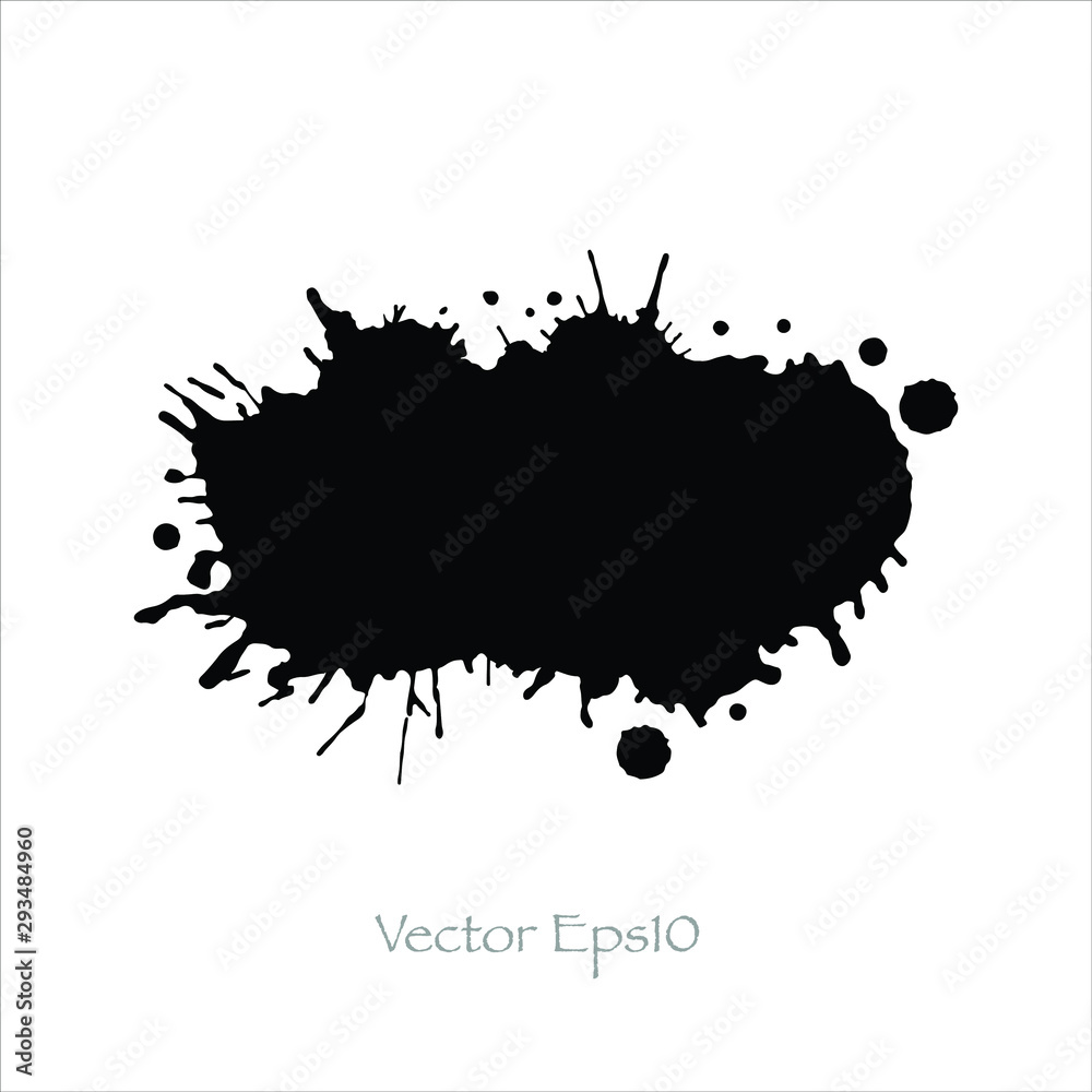 splash brush black background creative illustration.Vector EPS10
