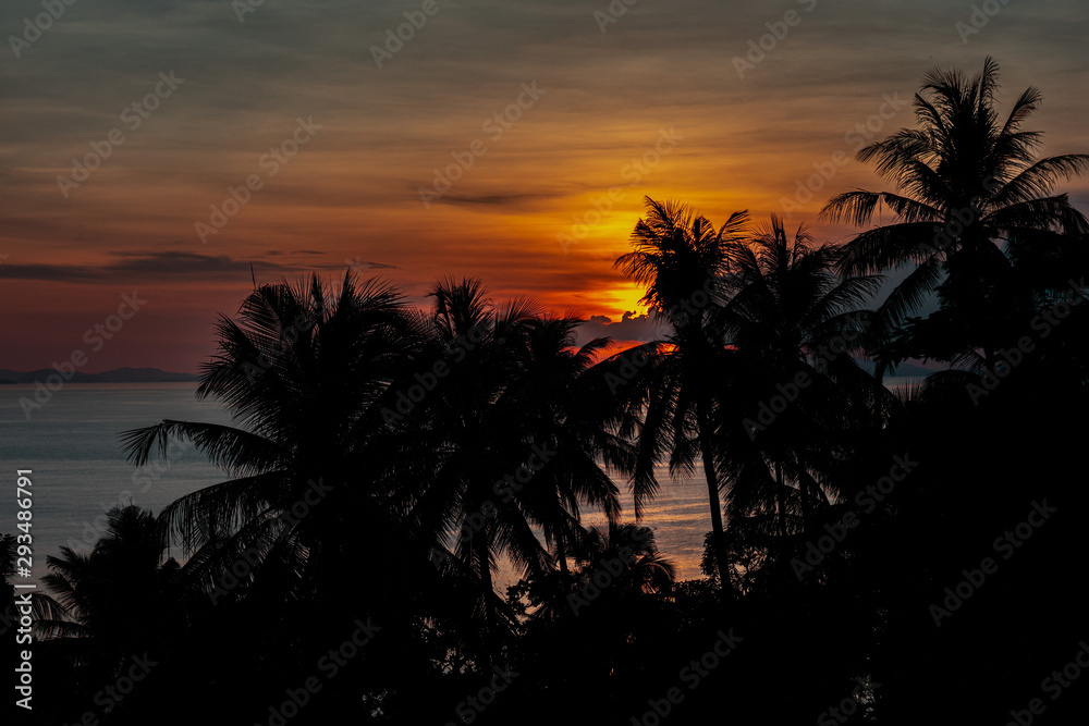 tropical sunset on phi phi don thailand