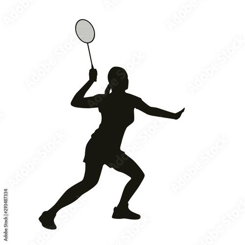 Badminton Player Silhouette