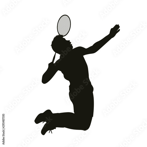 Badminton Player Silhouette