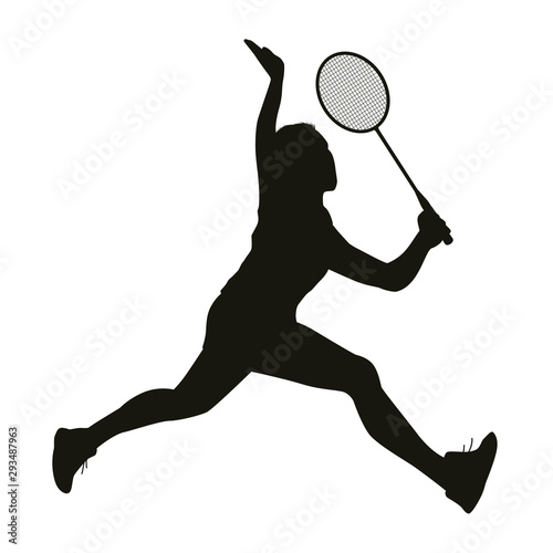 Badminton Player Silhouette
