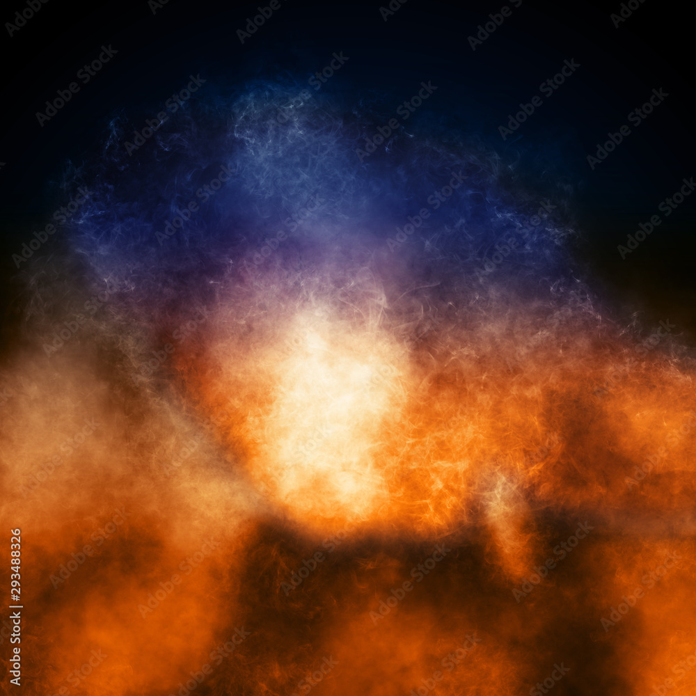 Smoke background orange and blue lights Smoke background orange and blue lights