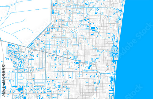 Rich detailed vector map of Lauderhill, Florida, USA