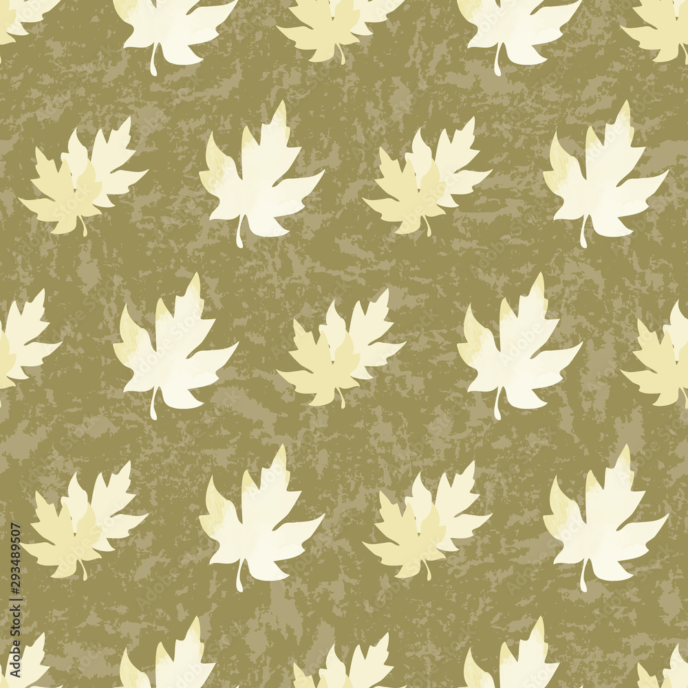 Seamless pattern with patterned leaves. Complex illustration print in yellow, green, sage and olive. Seamless pattern with patterned leaves. Complex illustration print in yellow, green, sage and olive.