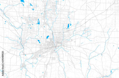 Obraz na plátně Rich detailed vector map of Canton, Ohio, USA