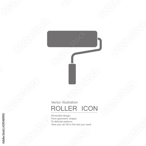 Vector drawn paint roller. Isolated on white background.