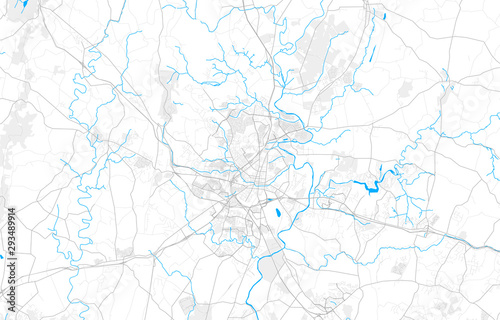 Rich detailed vector map of Frederick, Maryland, USA