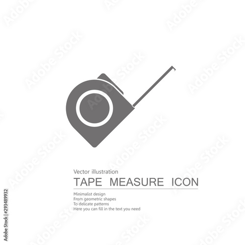 Vector drawn tape measure. Isolated on white background.