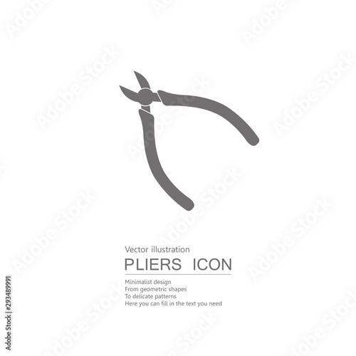 Vector drawn pliers. Isolated on white background.