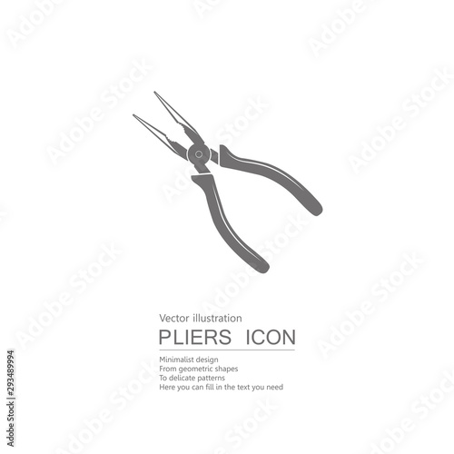 Vector drawn pliers. Isolated on white background.