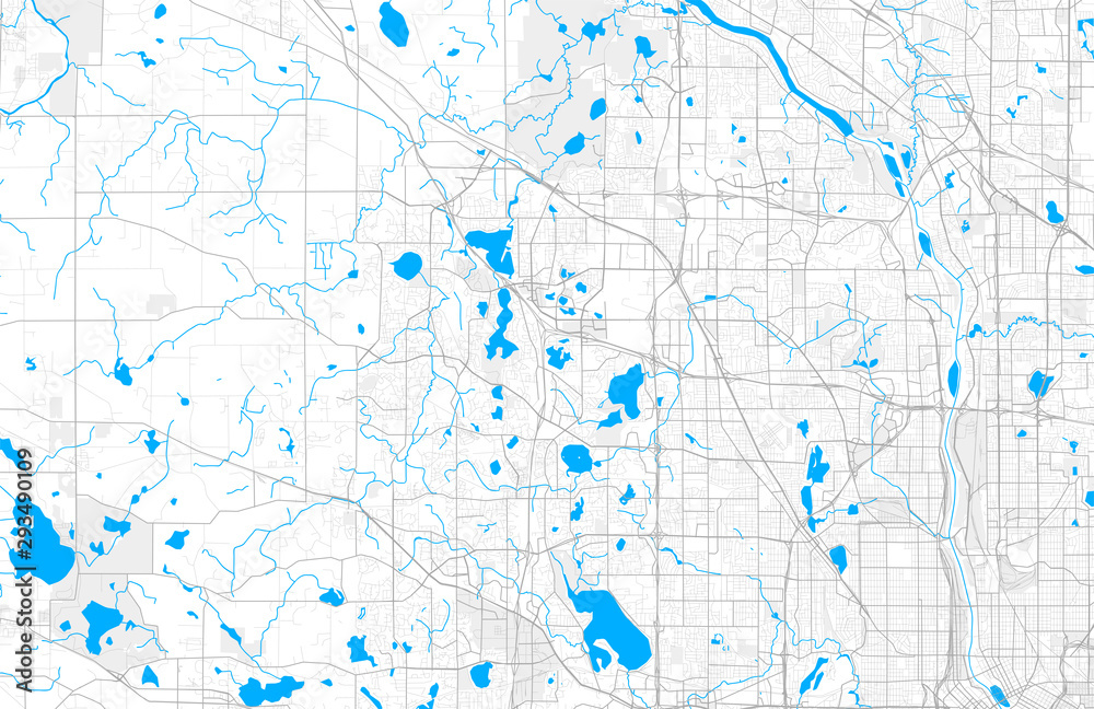 Fototapeta Bogata szczegółowa mapa wektorowa Maple Grove, Minnesota, USA