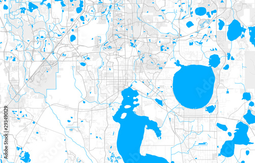 Rich detailed vector map of Kissimmee, Florida, USA photo