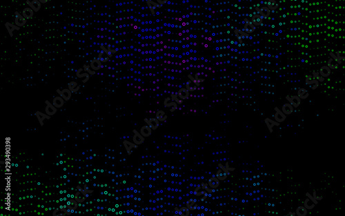 Dark Multicolor  Rainbow vector template with circles. Modern abstract illustration with colorful water drops. Pattern of water  rain drops.