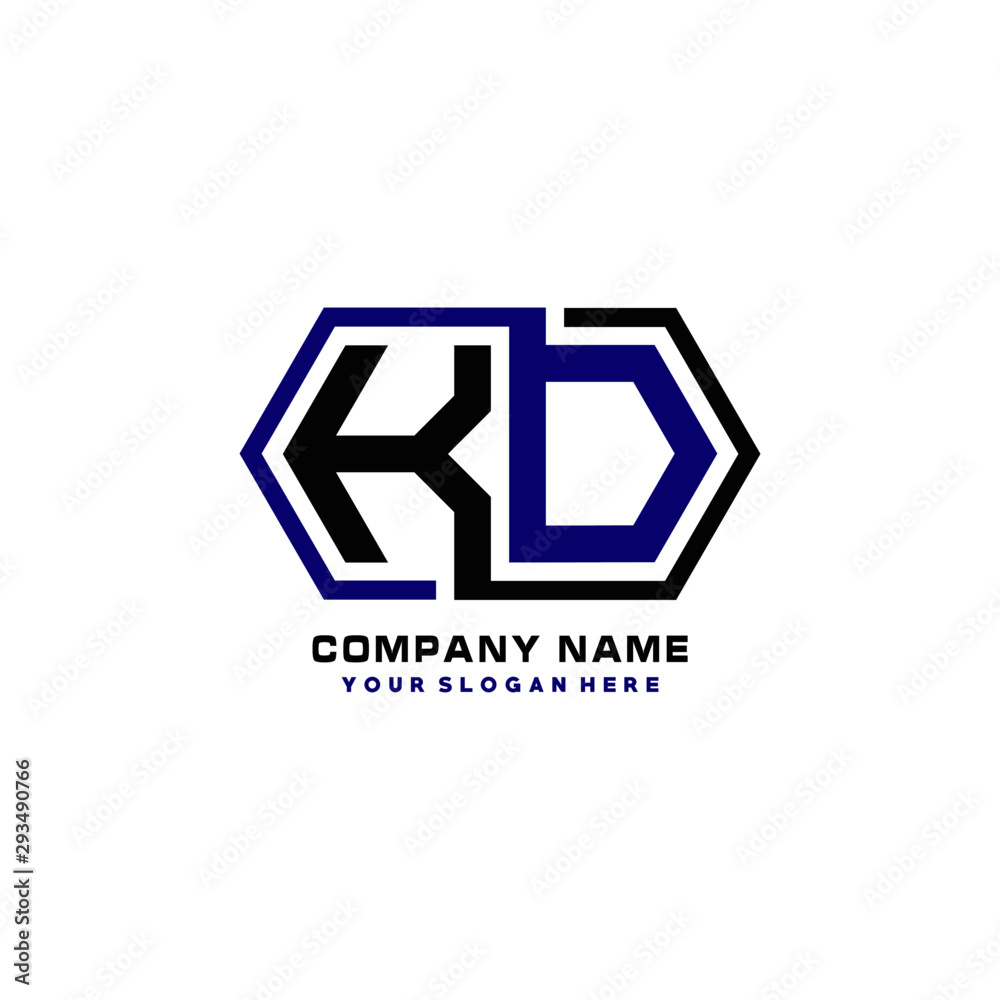 KO initial letters looping linked hexagon elegant logo color blue, black, yellow KO initial letters looping linked hexagon elegant logo color blue, black, yellow