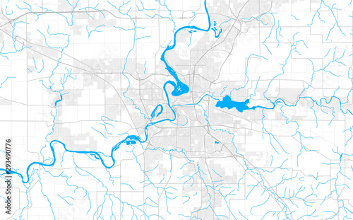 Rich detailed vector map of Eau Claire, Wisconsin, USA