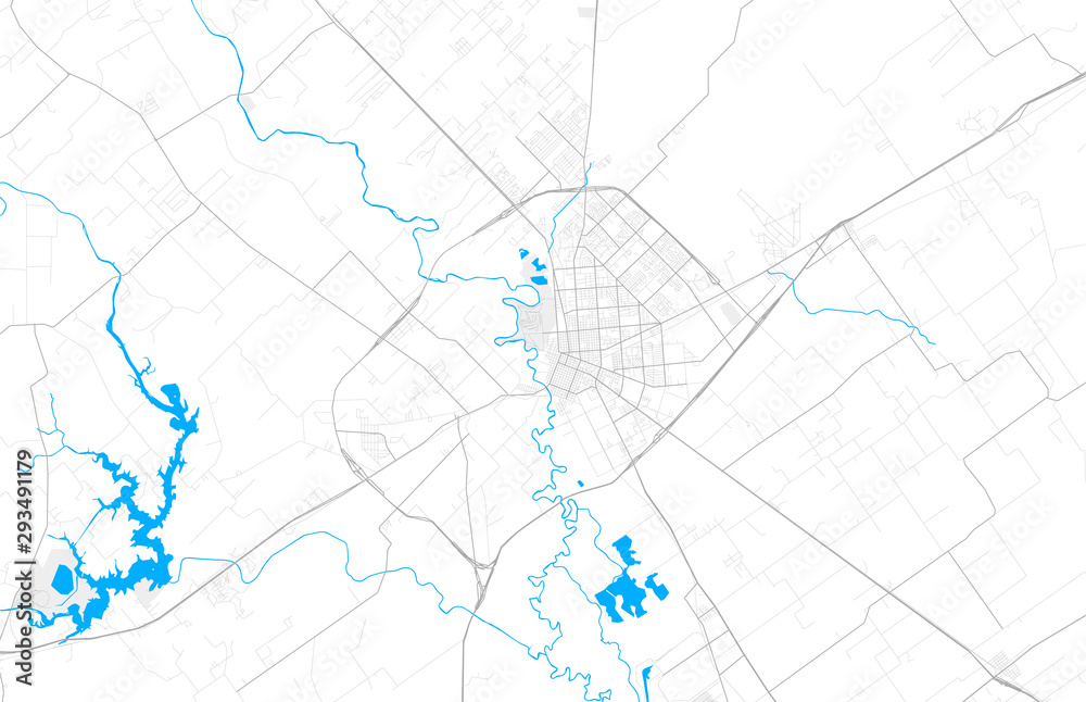 Rich detailed vector map of Victoria, Texas, USA Stock Vector | Adobe Stock