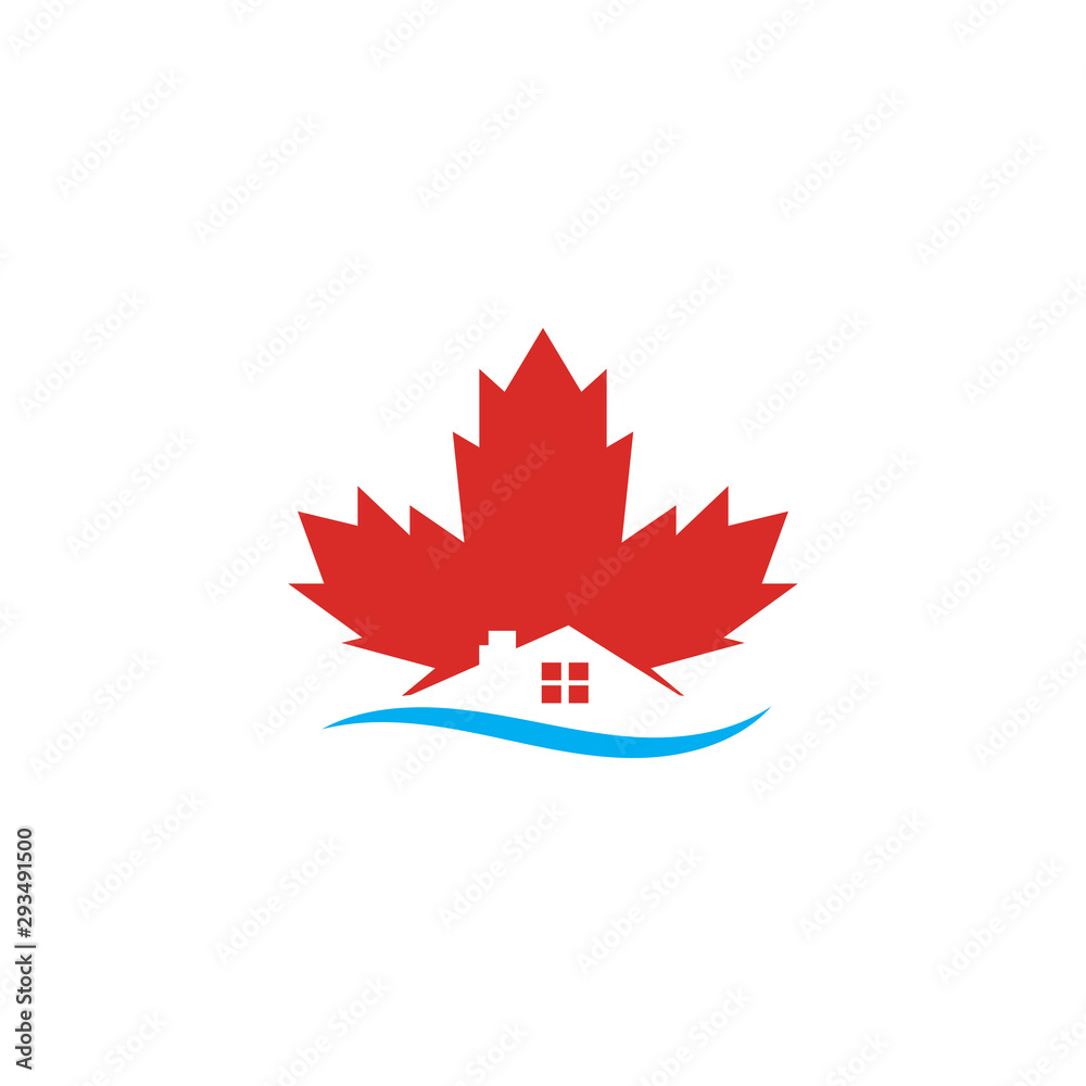 Stylized Autumn Maple Leaf Foliage logo