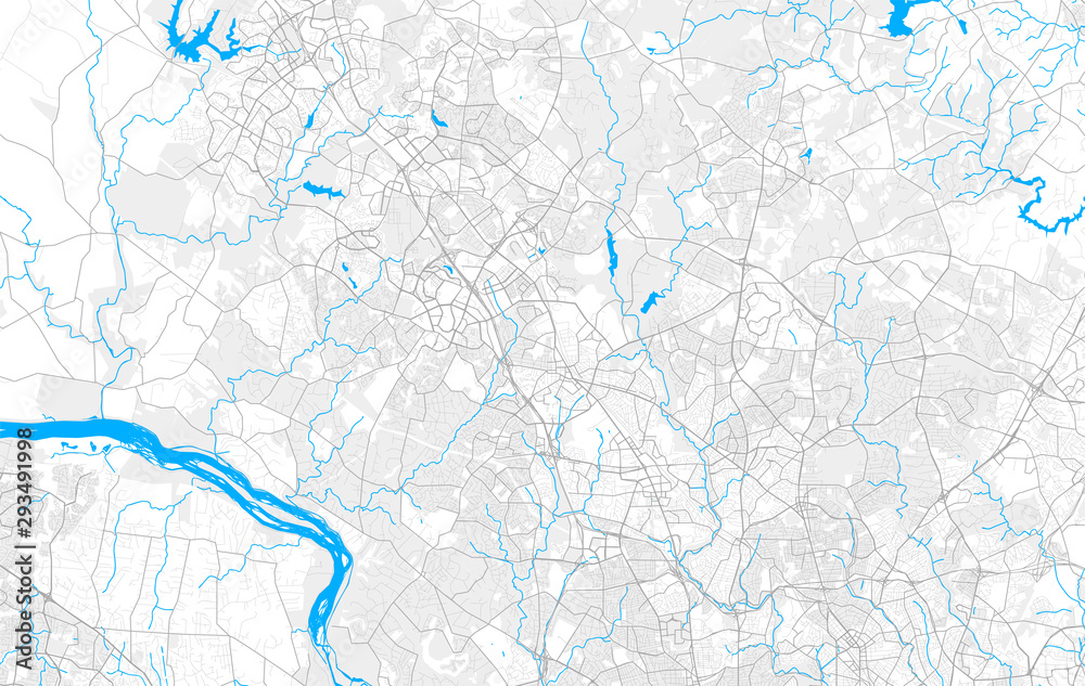 Fototapeta premium Rich detailed vector map of Rockville, Maryland, USA