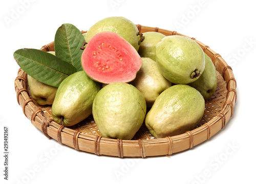 Tableau sur toile Pink guava isolated on white background