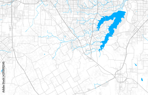 Rich detailed vector map of Mansfield, Texas, USA