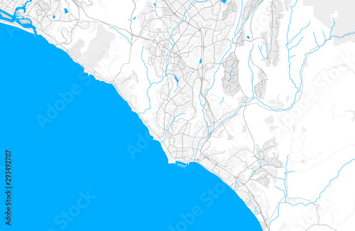 Rich detailed vector map of Laguna Niguel  California  USA