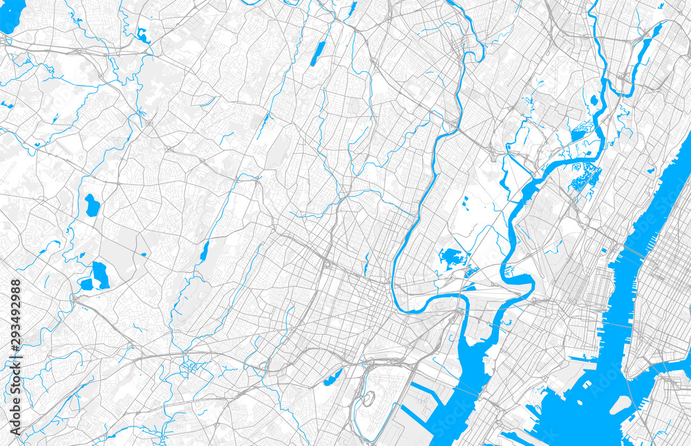 Rich detailed vector map of East Orange, New Jersey, USA