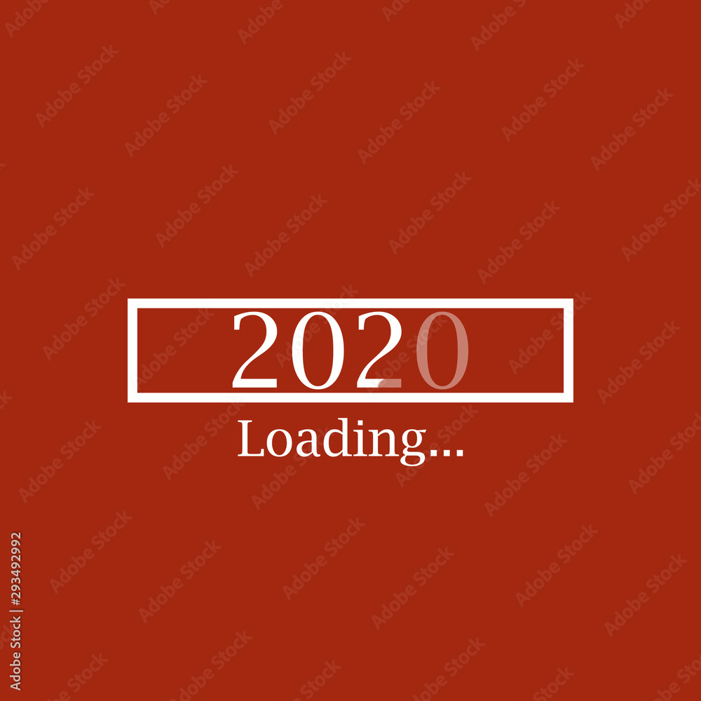 New year 2020 loading in red and white New year 2020 loading in red and white