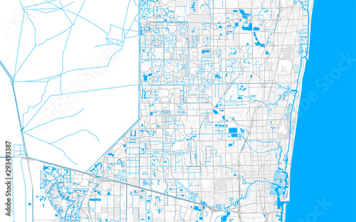 Rich detailed vector map of Jupiter, Florida, USA