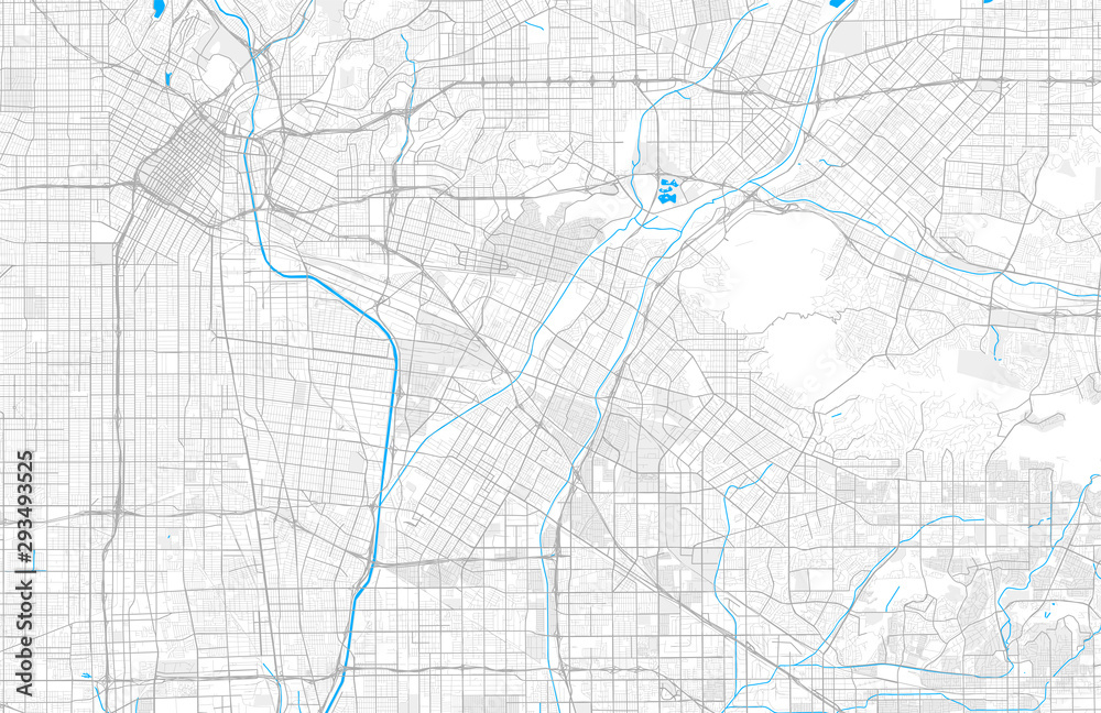 Rich detailed vector map of Pico Rivera, California, USA