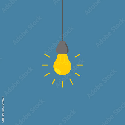 suspended burning light in flat style, vector