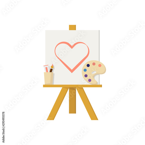 easel color icon in flat style, vector