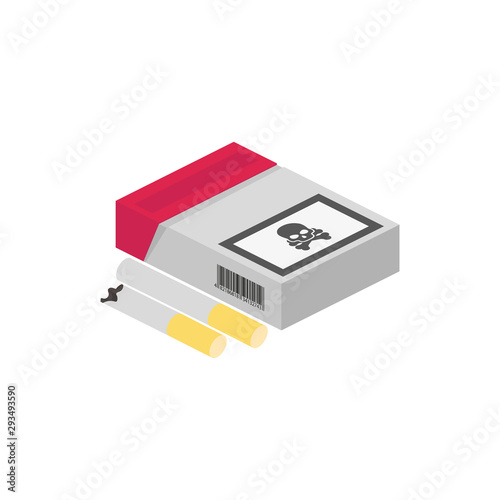 isometric cigarette pack in flat style, vector