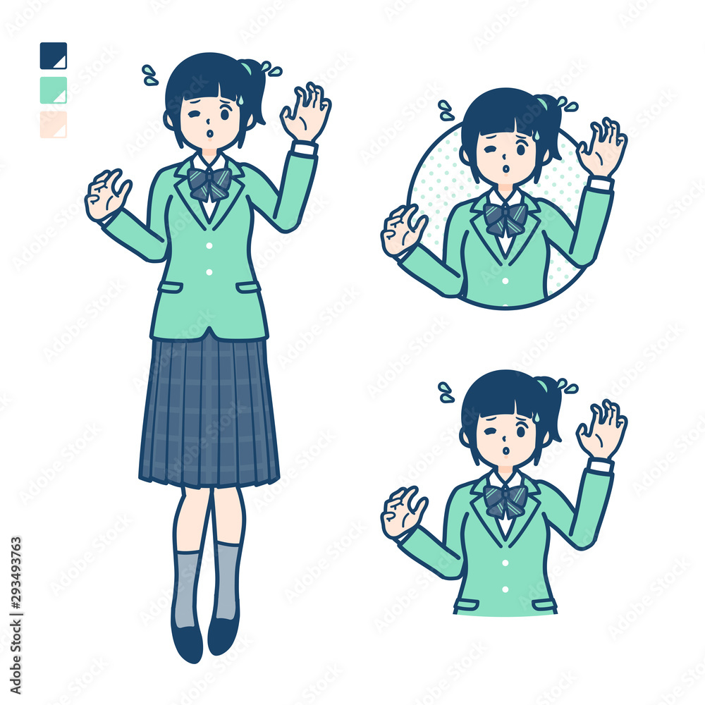simple school girl Green Blazer_panic simple school girl Green Blazer_panic