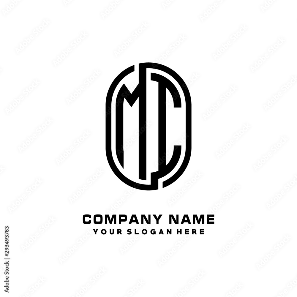 Initial Letter MI Linked Rounded Design Logo, Black color. feminine outline logo design Initial Letter MI Linked Rounded Design Logo, Black color. feminine outline logo design