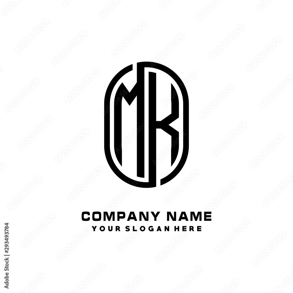 Initial Letter MK Linked Rounded Design Logo, Black color. feminine outline logo design Initial Letter MK Linked Rounded Design Logo, Black color. feminine outline logo design