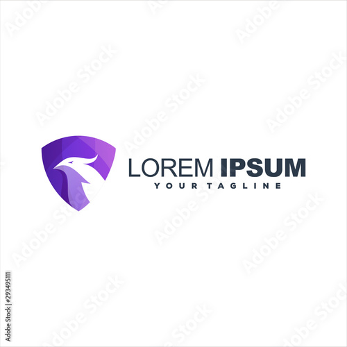 awesome bird gradient logo design