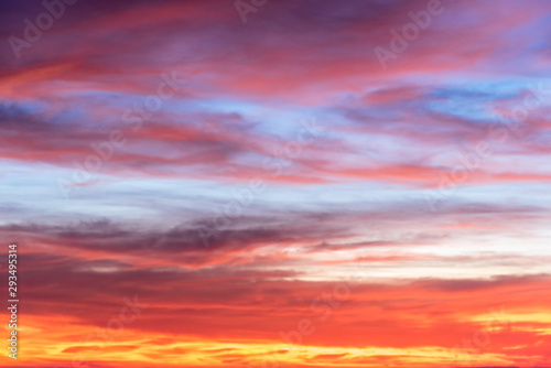 Brightly colored sunset sky