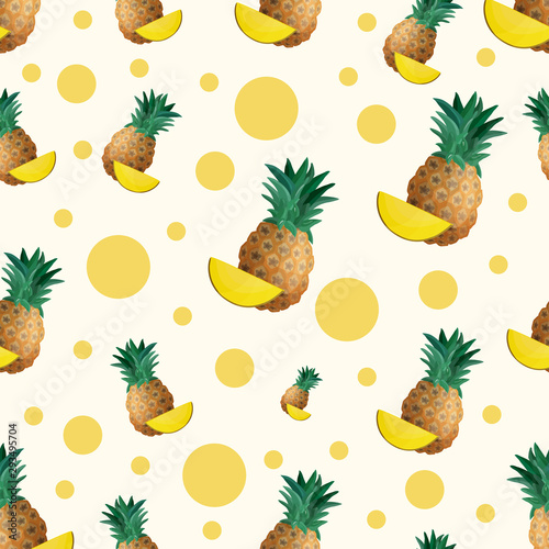 Pineapple Seamless Pattern Template