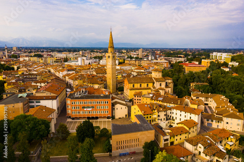 Picturesque top view of city Pordenone. Italy
