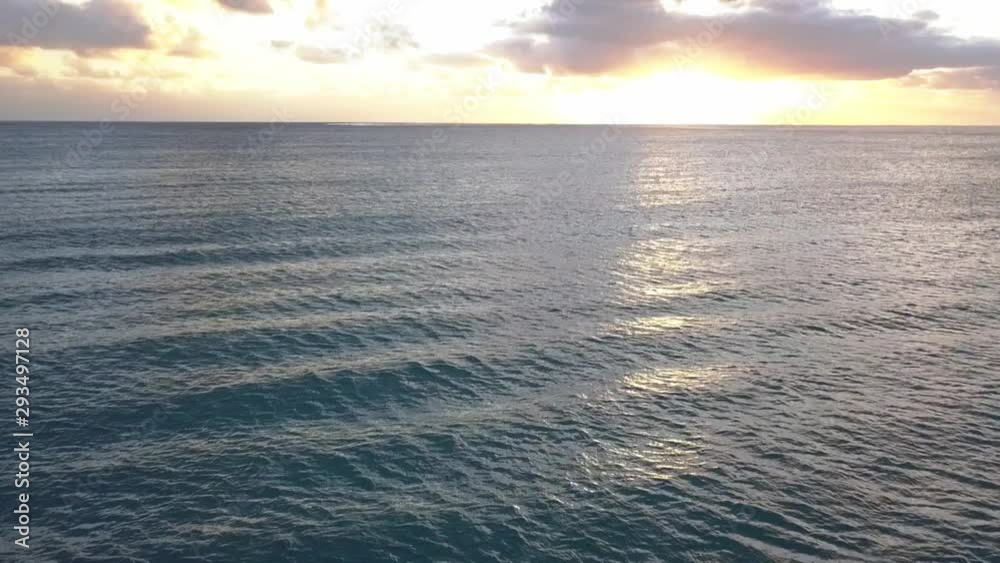 Aerial view of heavenly pacific sunset on Fiji Aerial view of heavenly pacific sunset on Fiji